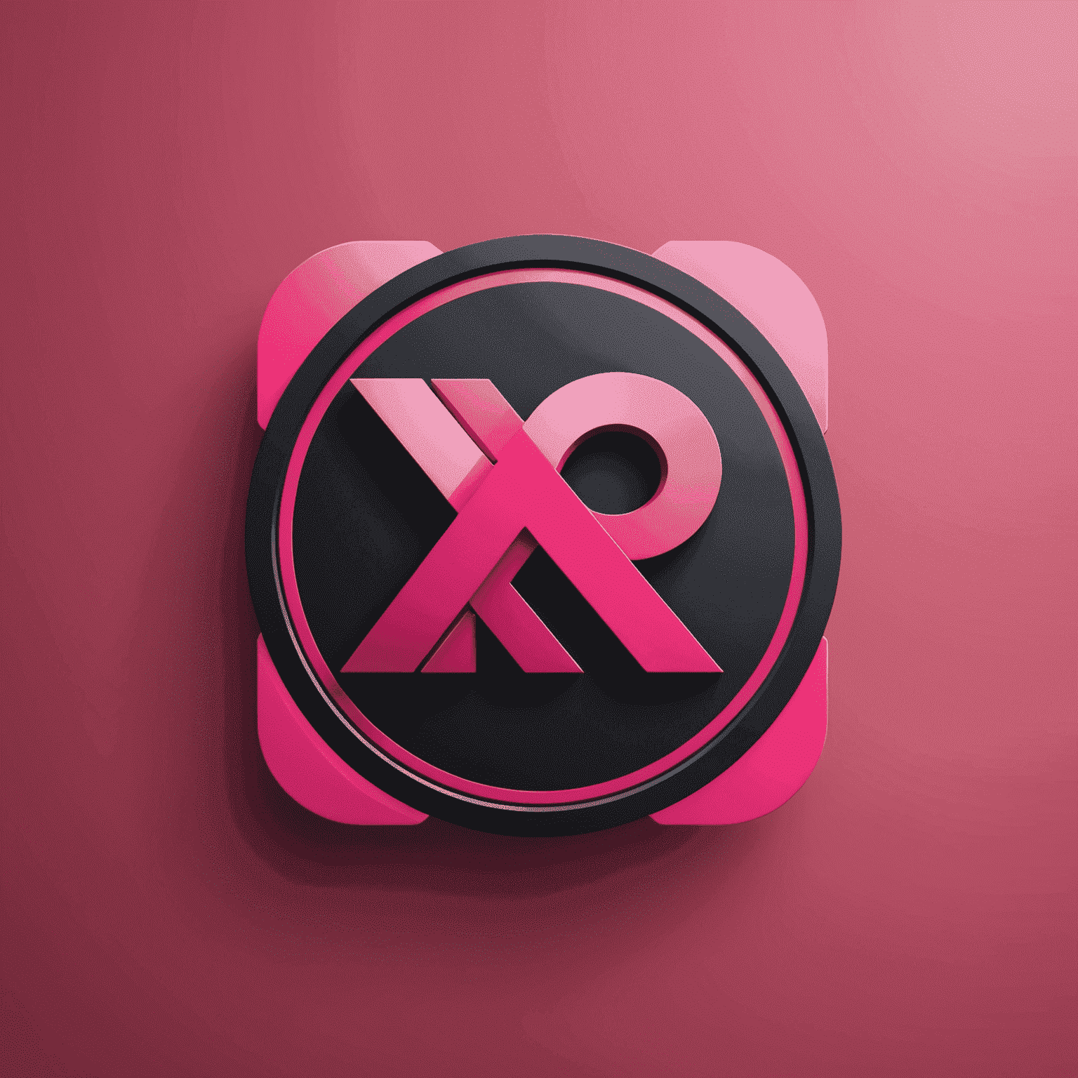 mobiplayx logo - شعار يمثل حلول واجهة الهاتف مع تصميم حديث يجمع بين اللون الأحمر والوردي