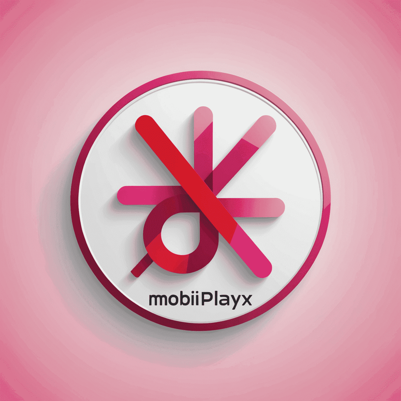 mobiplayx logo - شعار يمثل حلول واجهة الهاتف مع تصميم حديث يجمع بين اللون الأحمر والوردي