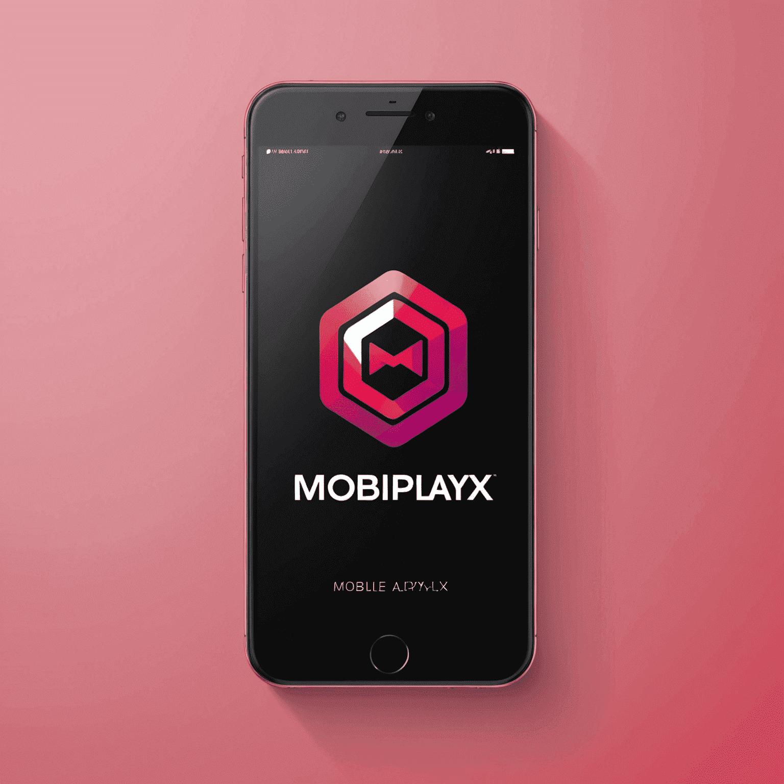 mobiplayx logo - شعار يمثل حلول واجهة الهاتف مع تصميم حديث يجمع بين اللون الأحمر والوردي